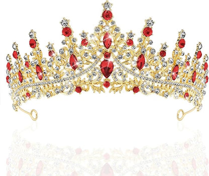 TAROSE Silver Tiaras for Women and Girls, Crystal Gold Crowns for Women, Hair Accessories for Bride/Halloween/Prom/Birthday