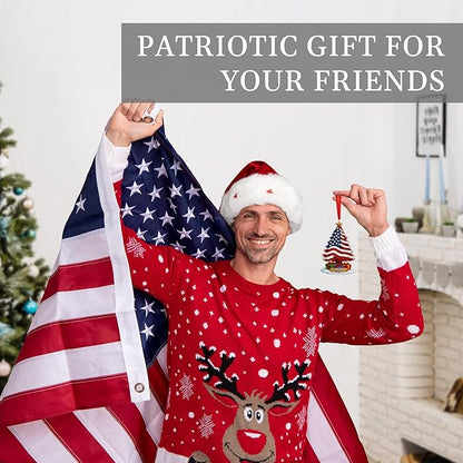 United States 250th Anniversary Ornament, 2D Acrylic 250th Anniversary USA Christmas Tree Ornament, 250 Patriotic American Flag Christmas Ornaments, Gift for US Citizens, Patriotic Collectors Decor
