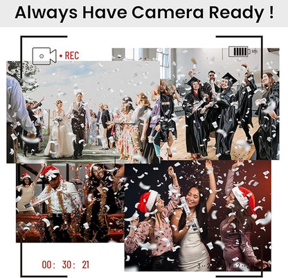 12 Inch Confetti Cannons (6 Pack) – Silver Mylar Confetti Poppers - Air Powered Party Poppers Confetti Shooters for Birthday, Wedding, Graduation, Christmas, New Year Celebrations