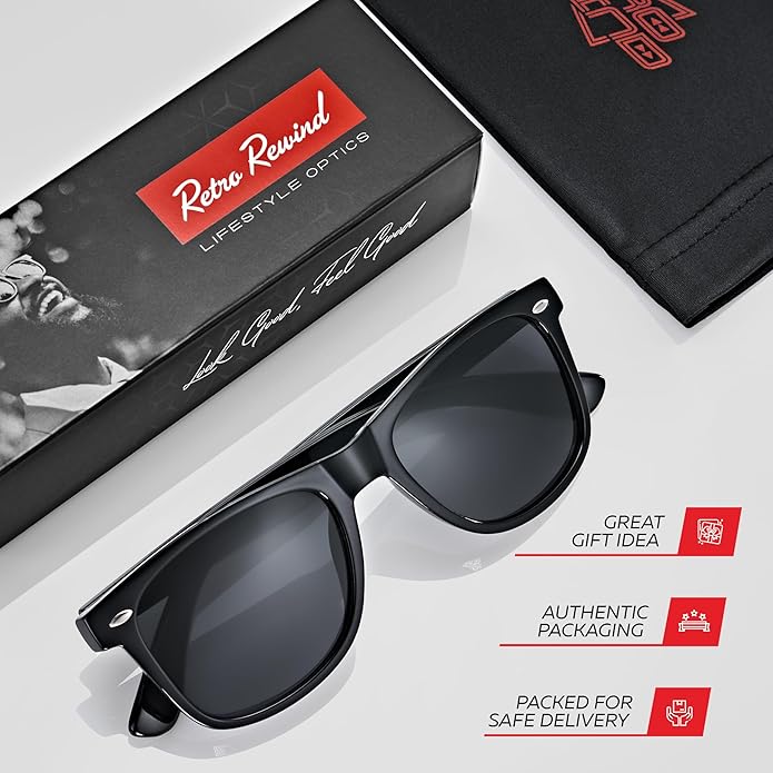 Retro Rewind Polarized Sunglasses for Men and Women - UV Protection Classic Sun Glasses