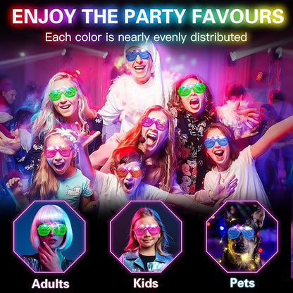 180 PCS Light Up Glasses, Glow In The Dark Party Supplies, LED Glasses, Neon Flashing Glasses Bulk for Kids and Adults, Glow Glasses for Glow Party, Wedding, Birthday, Halloween, Rave Carnival