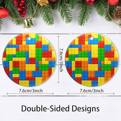 Toy Building Blocks Christmas Ornament 2025 Christmas Ornament Holidays Ornaments Christmas Tree Ornaments Accessories Navidad decoracion Xmas Toy Building Blocks Lovers Gifts for Indoor Outdoor Decor
