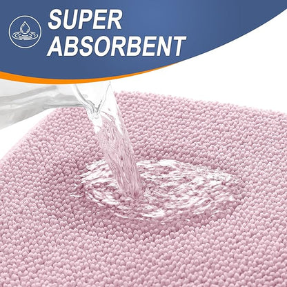 OLANLY Thick Memory Foam Bath Mat Rug 44x24, Extra Soft Absorbent Bathroom Rug, Quick Dry Bath Mats, Non-Slip, Machine Washable Carpet for Bathroom, Tub and Shower, Home Decor Accessories, Dusty Rose