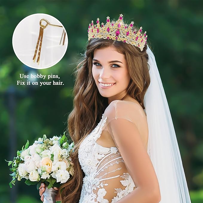 TAROSE Silver Tiaras for Women and Girls, Crystal Gold Crowns for Women, Hair Accessories for Bride/Halloween/Prom/Birthday