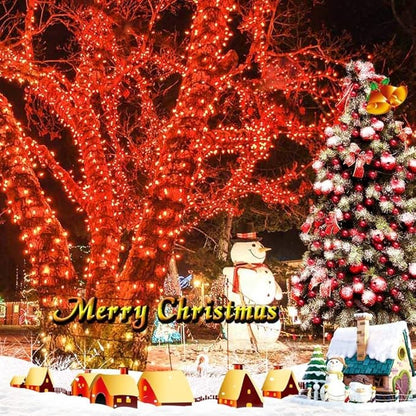 Joomer Red Solar Christmas Lights, 2 Pack Total 144FT 400 LED 8 Modes Waterproof Solar Christmas Lights Outdoor for Garden Yard Patio Christmas Decoration