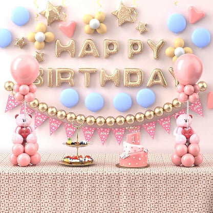 4 Pack Clear Acrylic Table Balloon Stand Kit, 23.6 Inch Tabletop Balloons Centerpiece Stand with Base, Balloon Stick Holder for Wedding, Baby Shower, Birthday Party Decoration