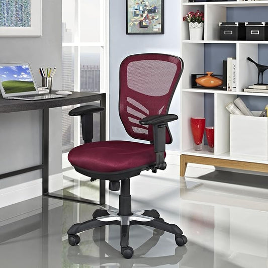 Modway Articulate Ergonomic Mesh Office Chair in Red