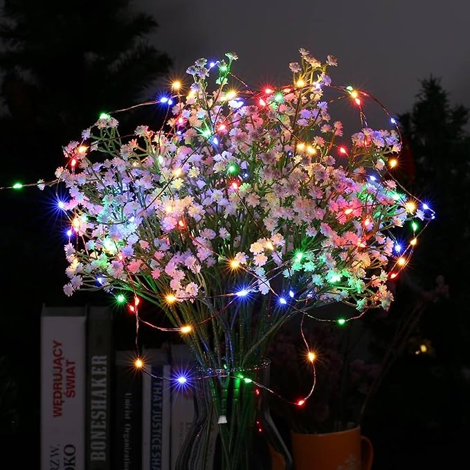 Joomer Battery String Lights, 4 Pack Total 64FT 200 LED Battery Operated String Light, Twinkle Fairy Lights with Timer for Home, Garden, Store, Party, Holiday, Indoor Decor (Multicolor)