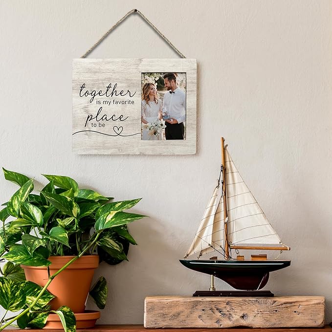 Engagement Picture Frame 8x10, Wedding Picture Frame, Engagement Gifts for Couple, Engaged Gifts for Newly, Wedding Gift for Him Her,Together is My Favorite Place Photo Frame 5x7