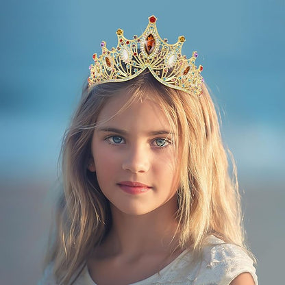 TAROSE Silver Tiaras for Women and Girls, Crystal Gold Crowns for Women, Hair Accessories for Bride/Halloween/Prom/Birthday