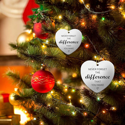 Never Forget The Difference That You Make,Thank You Gifts Ceramic Ornament 2025,Keepsake Sign Heart Farewell Going Away Goodbye Appreciation Retirement Gifts for Women Men Coworker Boss Friend