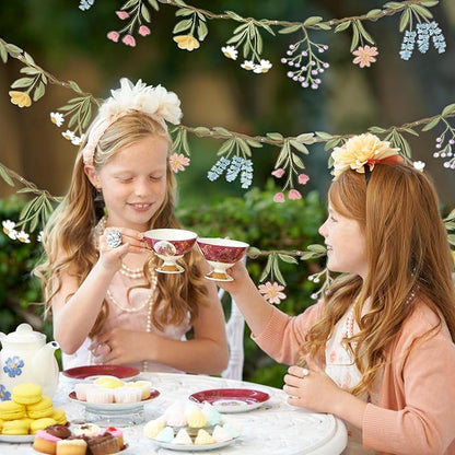Cheerland Flower Banner Wildflower Garland Floral for Enchanted Garden Theme Picnic Wedding Bloom Baby Shower Birthday Fairy Tale Tea Market Spring Party Supplies Girl Woodland Party Decorations