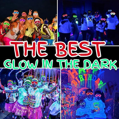 100 Pack Glow in The Dark Glasses Bulk for Kid Adult, 5 Color LED Light Up Glasses with 3 Flashing Modes, Neon Glowing Party Favor Supplies for New Years Eve Birthday Wedding Halloween Goody Bag stuff