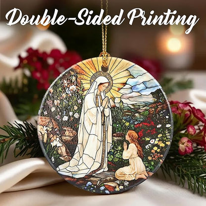 Lady of Lourdes Christmas Ornaments: Christmas Tree Ornaments, Virgin Mary Religious Holiday Decor, Catholic Home Decor, Stocking Stuffers, Gift Ideas, Religious Gifts & Faith Gifts for Christian