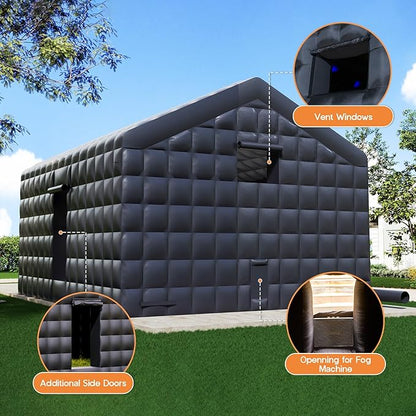 SPECRAFT 30x20x14 FT Large Inflatable Nightclub, Inflatable Tent for Parties with 2 Sides Escape Doors, Party Tent for Birthday Party/Outdoor Events, Black