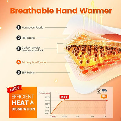 Hand Warmers Disposable 700/500/375/240/175/125/90Pcs, Long-Lasting Up to 12 Hours for Warm Body, Safe Portable Hand Warmers for Foot, Heater for Camping, Fishing, Winter