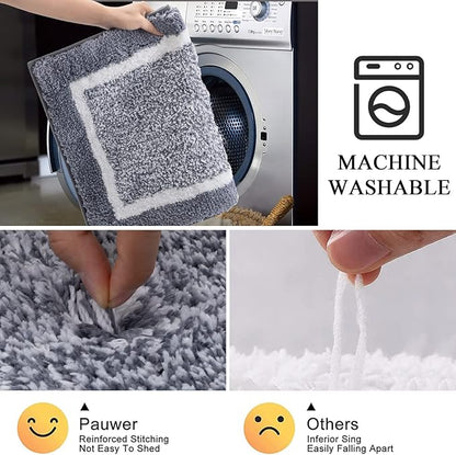 Pauwer 2 Piece Non Slip Bath Mats, Absorbent Shower Rugs for Bathroom Floor, Tub and Shower
