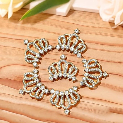 30PCS Crown Rhinestone Jewelry Embellishment for DIY Handmade Hair Accessories Sneakers, Clothes, Party Decorations Gift Box ，Dress，Rhinestone Alloy Appliques Decorative Home Decor (Gold)