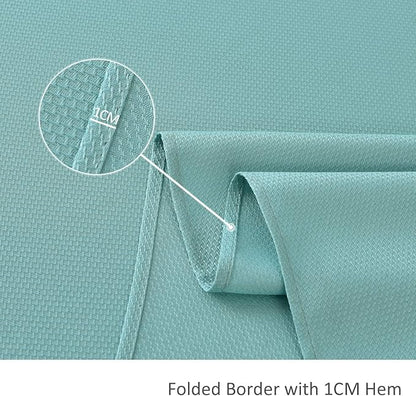 maxmill Textured Tablecloth Water Resistance Antiwrinkle Spill Proof Jacquard Table Cloth, Fabric Table Cover for Buffet Banquet Parties Event Holiday Dinner, Square 70 x 70 Inch, Turquoise