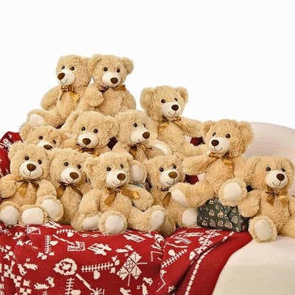 MaoGoLan 12 Pieces Soft Teddy Bear Baby Shower Decorations, 14'' Bulk Teddy Bear Stuffed Animals for Girls Plush Toys Babies Gender Reveal Birthday Teddies for Kids Gifts Christmas Valentine's Day