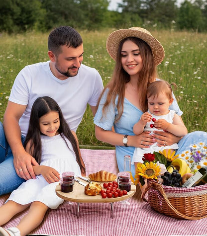 Picnic Basket for 4 with Table and Blanket Collapsible Cooler Bag Insulated Picnic Set for Beach Picnic Hamper Picnic Date Essentials for Outdoor Picnic Accessories Wedding Gift/Bridal Shower Gift
