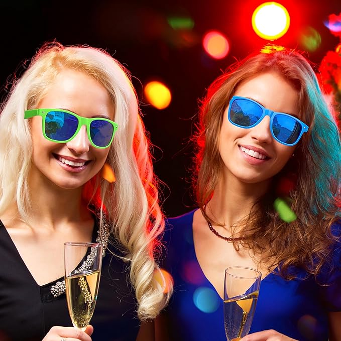 Fsmiling Blue Sunglasses Bulk Adult Party Sunglasses 80s Glasses Shades for Men Women Party Favors-15Pack,UV Protection