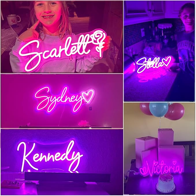 Custom Neon Signs, LED Name Light, Neon Sign Customizable For Wall Decor, Personalized Neon Lights Sign For Birthday Christmas Gifts, Wedding Party Business Logo