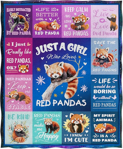 Jekeno Panda Blanket Cute Animals Gifts for Women Men Kids Girls Boys Mom Wife Friends Halloween Birthday Home Bedroom Living Room Decor Colorful Throw Blanket 60"x80"
