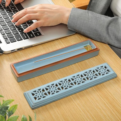 CEREMONY Incense Holder for Sticks，Ceramic Insence-Stick Holder Ash Catcher，Incense Holder Timkburner for Meditation Yoga Spa Room Decor