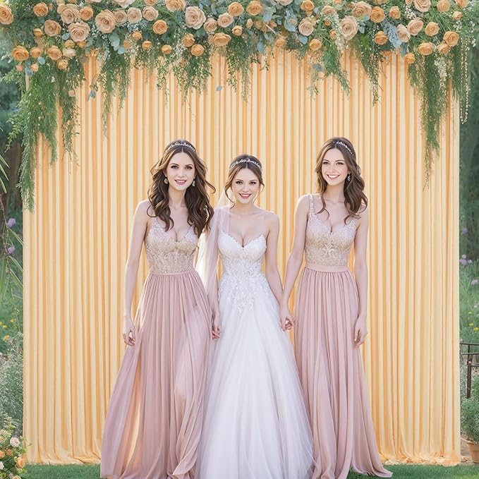 10x10 Dark Champagne Backdrop Curtain for Parties Wedding Baby Shower Wrinkle Free Photo Curtains Backdrop Drapes Fabric Decoration for Bridal Shower 5ft x 10ft,2 Panels