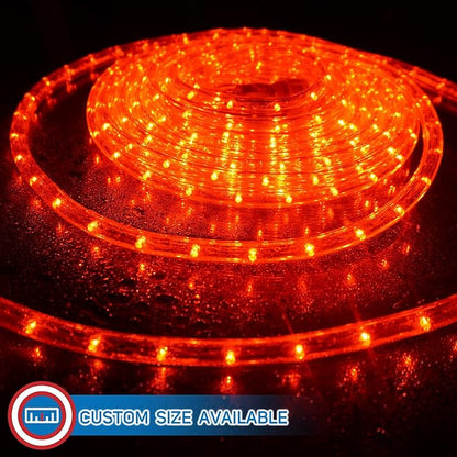 Russell Decor LED Rope Lights for Valentine's Day Holiday Party Wedding Seasonal Christmas Decoration Super Bright and Flexible Lights (Red 60ft)