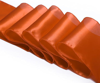VDS Satin Chair Sashes Chair Cover Back Tie Sateen Bows Ribbon for Wedding Birthday Graduation Engagement Ceremony Event Party Banquet Venue Hotel All Dining Chair Decoration (50PC) (Brunt Orange)