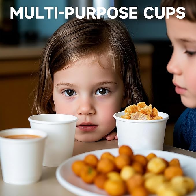 100 Count 3 oz Disposable Mouthwash Cups, Small Paper Cups, Bathroom Paper Cups, Ideal for Parties and Everyday Use