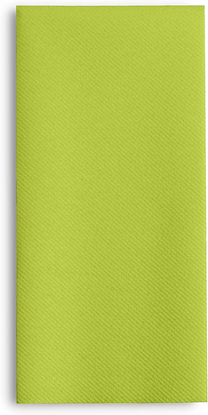 Linen-Feel Colored Paper Napkins - Decortive Cloth-Like Pastel Green Dinner Napkins - Soft And Absorbent. For Kitchen, Party, Wedding, Bathroom Or Any Occasion. (Pack of 100)