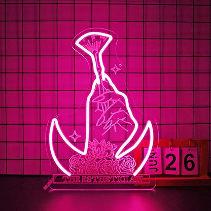 Neon Sign, Nails Salon Neon Signs for Wall Decor Neon Pink LED Signs 3D Engrave Neon Light Up Signs Home Decor for Business Bedroom Club Party Bars Shop USB Operated