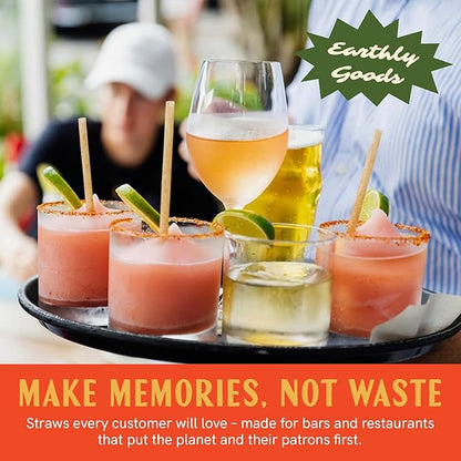 Bulk Pack of 6 Inch Agave Straws | 2000 count | Sustainable & Compostable Drinking Straws made from Upcycled Agave Plant Fiber | Long-Lasting, Durable Drinking Straws that Won't Get Soggy