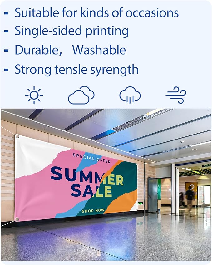 Custom Vinyl Banners and Signs Customize Outdoor, Personalized Banner with Logo Text for Party Birthday, Customized Banner Decoration for Business Graduation Wedding Event 6'x10'