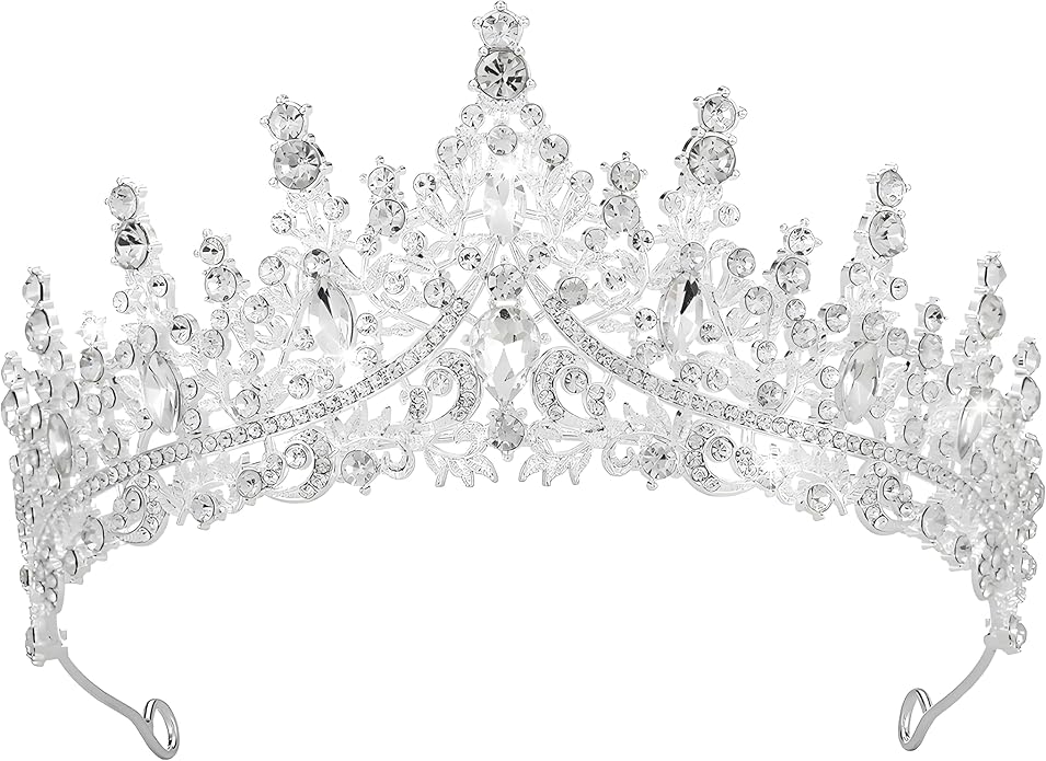 Crystal Tiara Crown for Women, Rhinestone Queen Headband Wedding Bridal Hair Accessories, Princess Crown for Birthday Prom Quinceañera Party Pageant Halloween Cosplay