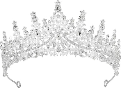 Crystal Tiara Crown for Women, Rhinestone Queen Headband Wedding Bridal Hair Accessories, Princess Crown for Birthday Prom Quinceañera Party Pageant Halloween Cosplay