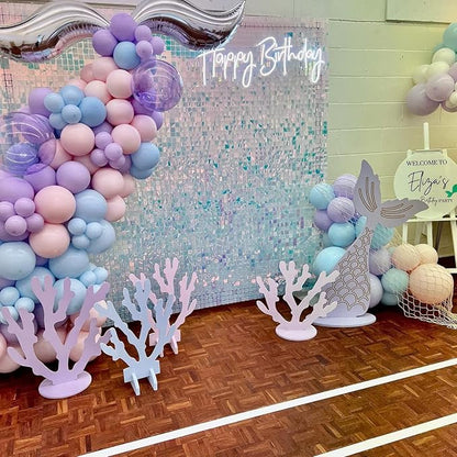 COKAOBE Rainbow Blue Shimmer Wall Backdrop 24PCS Square Sequin Shimmer Backdrop Panel, Photo Backdrops for Birthday, Anniversary, Wedding, Graduation & Bachelorette Party Decoration