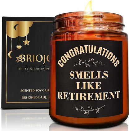 Retirement Gifts for Women, Men - Funny Retiring Candles - Christmas, Birthday, Retired Gift for Mom, Nurse, Coworker, Teacher, Friends - Tropical Coconut Natural Scented Soy Candle for Home