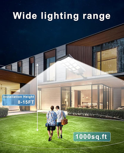 JAYNLT Solar Lights for Outside, 5 Lighting Modes Solar Flood Security Light with Motion Sensor & Dusk to Dawn&Remote, 6500K Street Lamps for Yard Garden,Shop - 2PACK