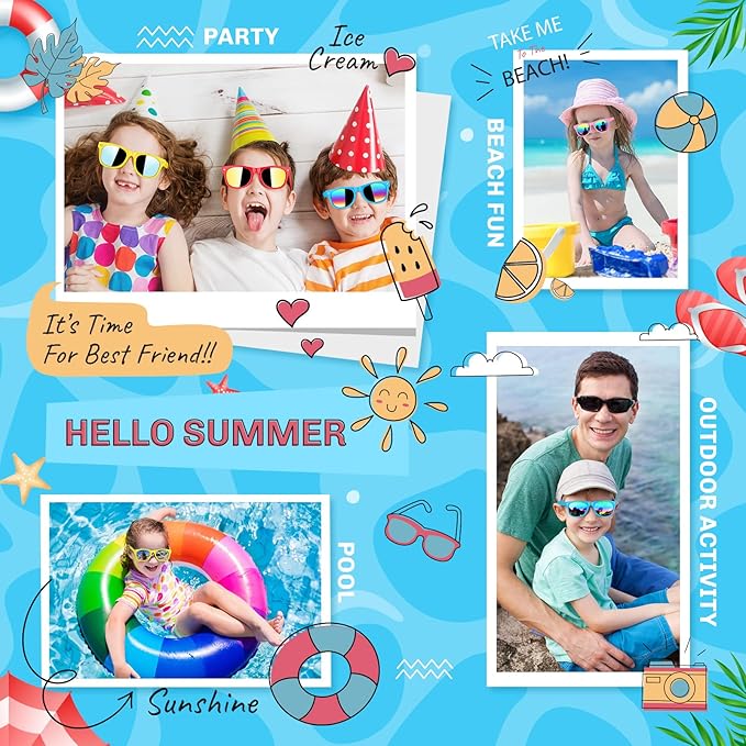 GINMIC Kids sunglasses bulk, Kids Sunglasses Party Favor, 24Pack Neon Sunglasses with UV400 Protection for Kid, Boys and Girls Age 3-8, Goody Bag Favors, Great Gift for Pool, Birthday Party Supplies