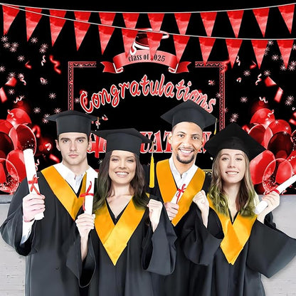 130FT Red Glitter Triangle Pennant Banner Flag Metallic Bunting Fabric Garland for Christmas Graduation Wedding Engagement Anniversary Bachelorette Birthday Bridal Shower Valentine's Party Decor