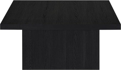 Coaster Home Furnishings - Devar - Wood - Square Coffee Table with Plinth Base, Geometric Design and Contemporary Style - Living Room - Black - 706408