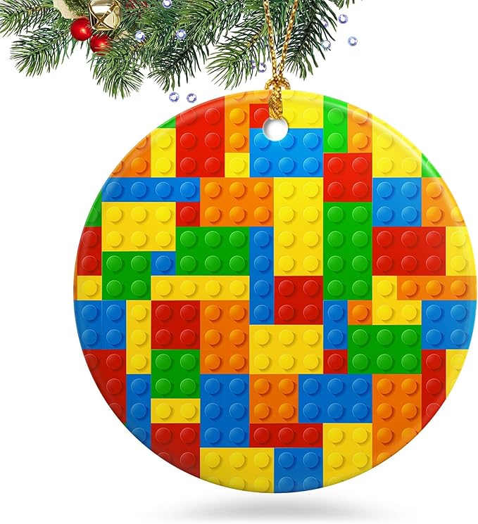 Toy Building Blocks Christmas Ornament 2025 Christmas Ornament Holidays Ornaments Christmas Tree Ornaments Accessories Navidad decoracion Xmas Toy Building Blocks Lovers Gifts for Indoor Outdoor Decor