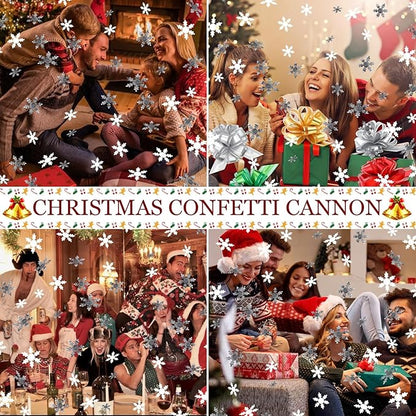 Confetti Cannon Snowflake Confetti Poppers 12Pack for Christmas Decor Party Poppers Xmas White Snowflake Confetti Christmas Party Shooter for Celebration Party Decorations