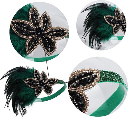 1920S Headband For Women Feather 20s Gatsby Headpiece Flapper Headband for Girl