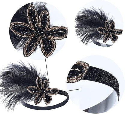 1920S Headband For Women Feather 20s Gatsby Headpiece Flapper Headband for Girl
