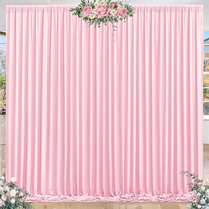 8 x 10 ft Baby Pink Backdrop Curtains Photo Background Panels Wrinkle Free Drapes for Backdrop Soft Long Curtains for Backdrop Decoration Princess Birthday Parties Wedding Bridal Shower